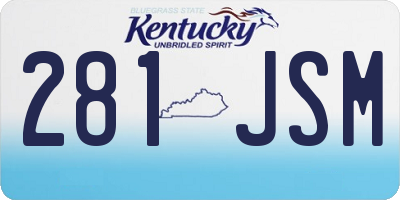 KY license plate 281JSM