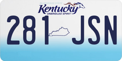 KY license plate 281JSN