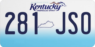 KY license plate 281JSO