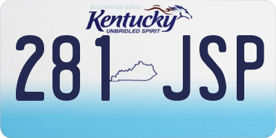 KY license plate 281JSP