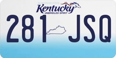 KY license plate 281JSQ
