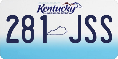 KY license plate 281JSS