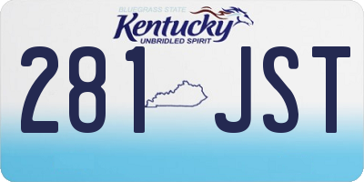 KY license plate 281JST