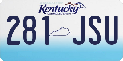 KY license plate 281JSU