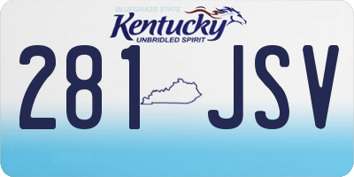 KY license plate 281JSV