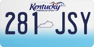 KY license plate 281JSY