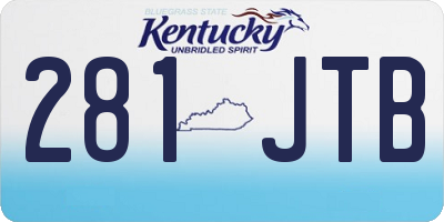KY license plate 281JTB