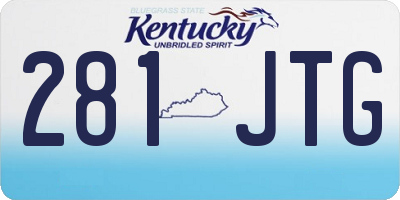 KY license plate 281JTG