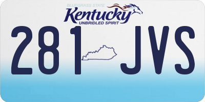 KY license plate 281JVS