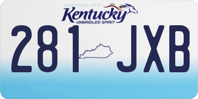 KY license plate 281JXB