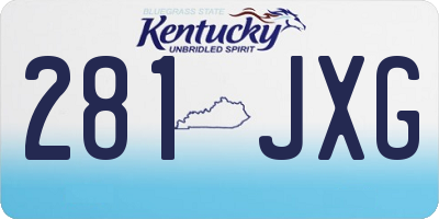 KY license plate 281JXG