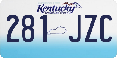 KY license plate 281JZC