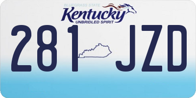 KY license plate 281JZD