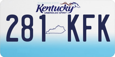KY license plate 281KFK