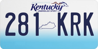 KY license plate 281KRK