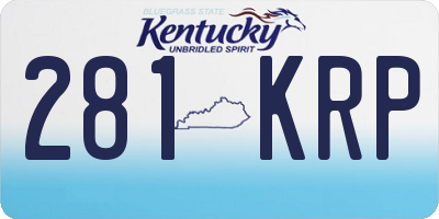 KY license plate 281KRP