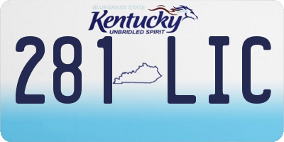KY license plate 281LIC