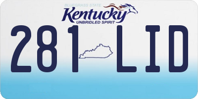 KY license plate 281LID