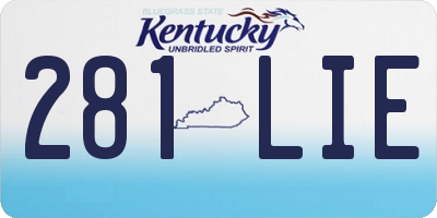 KY license plate 281LIE