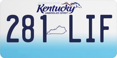 KY license plate 281LIF