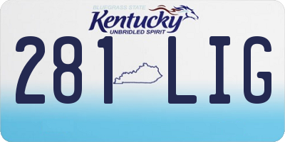 KY license plate 281LIG