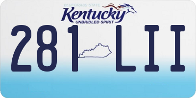 KY license plate 281LII