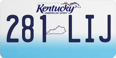 KY license plate 281LIJ