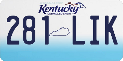 KY license plate 281LIK