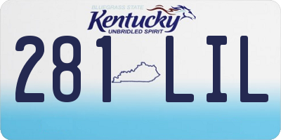 KY license plate 281LIL