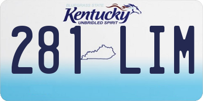 KY license plate 281LIM