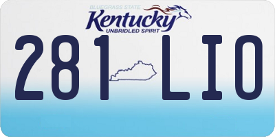 KY license plate 281LIO