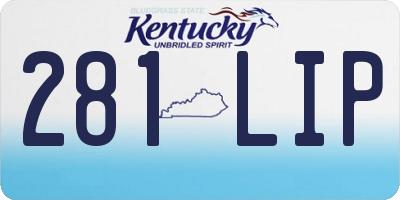 KY license plate 281LIP
