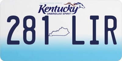 KY license plate 281LIR