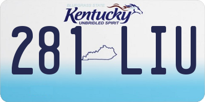 KY license plate 281LIU