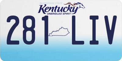 KY license plate 281LIV