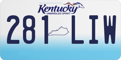 KY license plate 281LIW