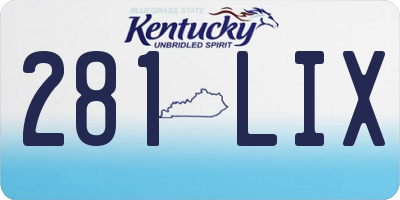 KY license plate 281LIX