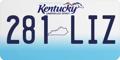 KY license plate 281LIZ