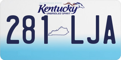 KY license plate 281LJA