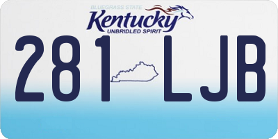 KY license plate 281LJB