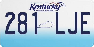 KY license plate 281LJE