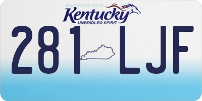 KY license plate 281LJF