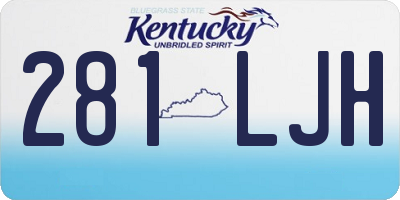 KY license plate 281LJH