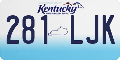 KY license plate 281LJK