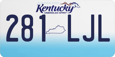 KY license plate 281LJL