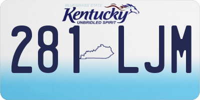 KY license plate 281LJM
