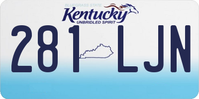 KY license plate 281LJN