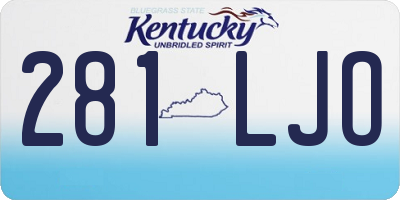 KY license plate 281LJO