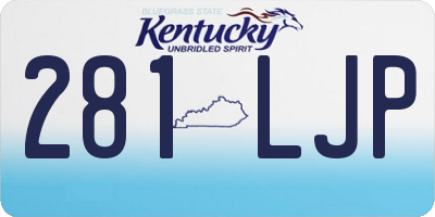 KY license plate 281LJP