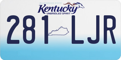 KY license plate 281LJR